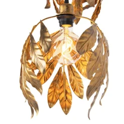 Vintage hanglamp antiek goud rond 3-lichts - Linden