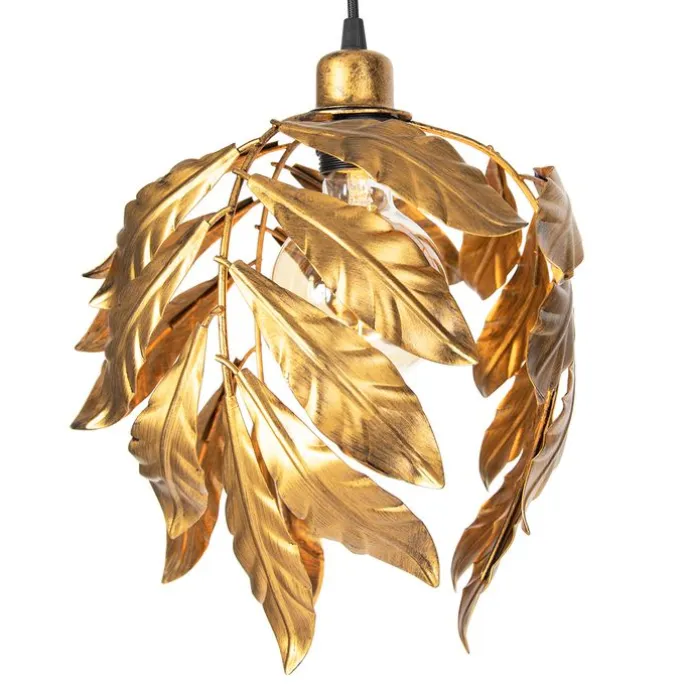 Vintage hanglamp antiek goud langwerpig 3-lichts - Linden