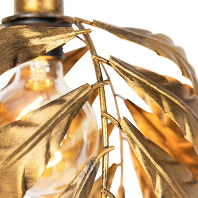 Vintage hanglamp antiek goud langwerpig 3-lichts - Linden