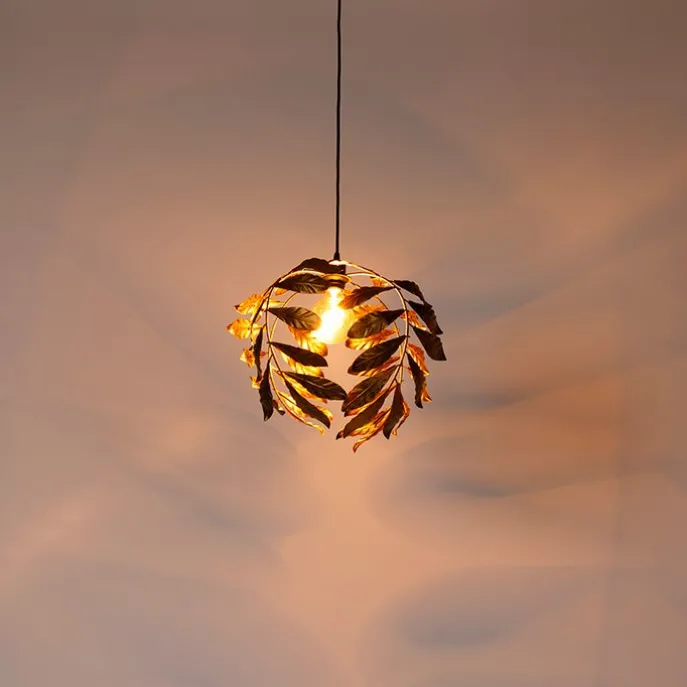 Vintage hanglamp antiek goud 40 cm - Linden