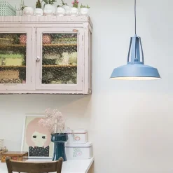 Vintage hanglamp blauw rond 43cm - Living