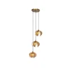 Vintage hanglamp goud rond 3-lichts - Botanica