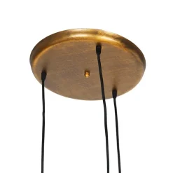 Vintage hanglamp goud rond 3-lichts - Botanica