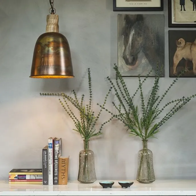 Vintage hanglamp koper met goud - Burn