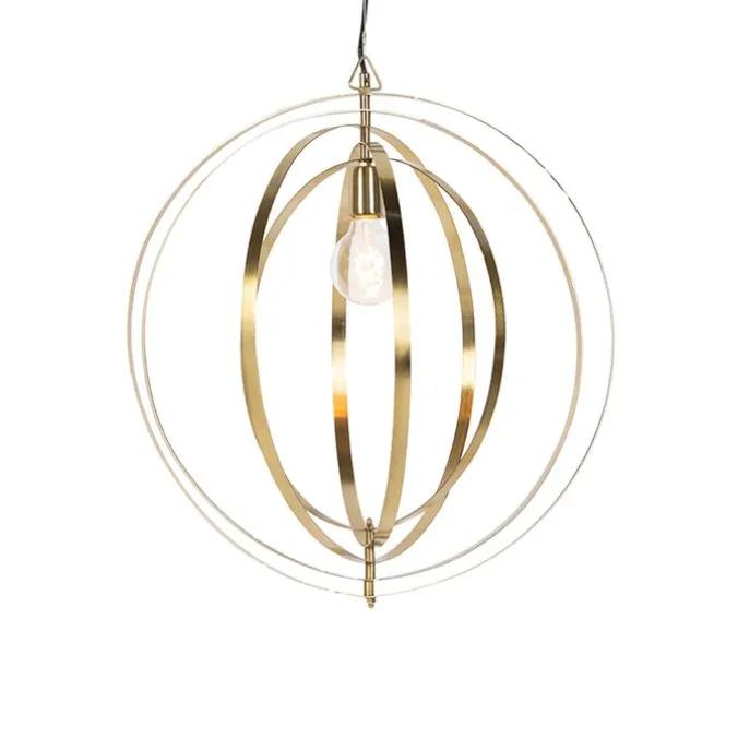 Vintage hanglamp messing draaibaar - Rings