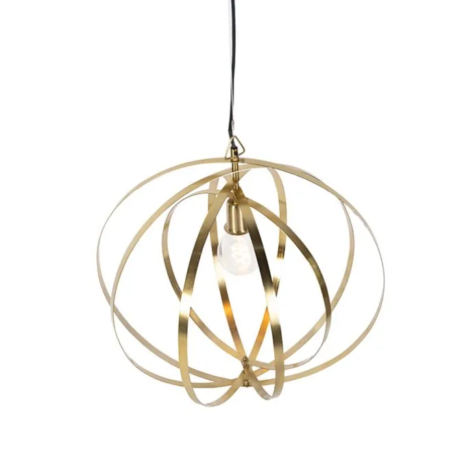 Vintage hanglamp messing draaibaar - Rings