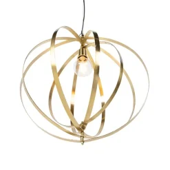 Vintage hanglamp messing draaibaar - Rings