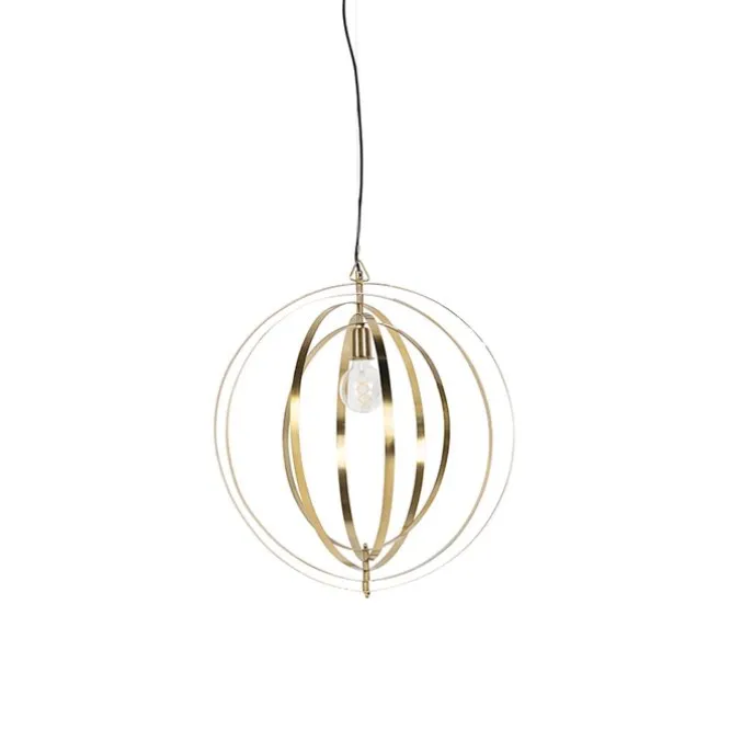 Vintage hanglamp messing draaibaar - Rings