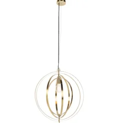 Vintage hanglamp messing draaibaar - Rings