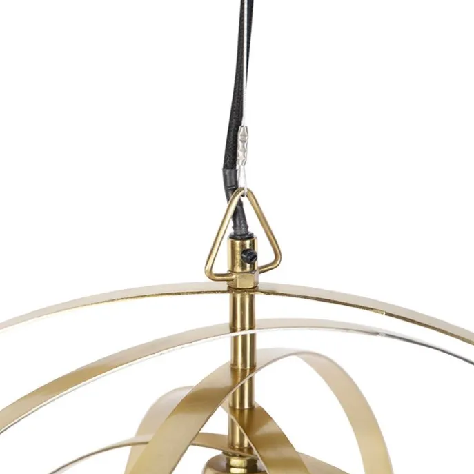 Vintage hanglamp messing draaibaar - Rings