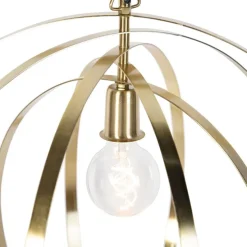 Vintage hanglamp messing draaibaar - Rings