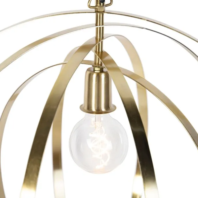 Vintage hanglamp messing draaibaar - Rings