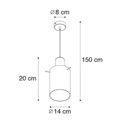 Vintage hanglamp messing met smoke glas - Vidra