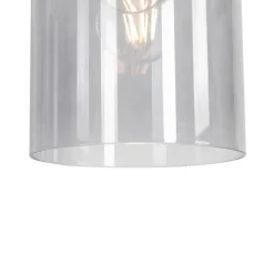 Vintage hanglamp messing met smoke glas - Vidra