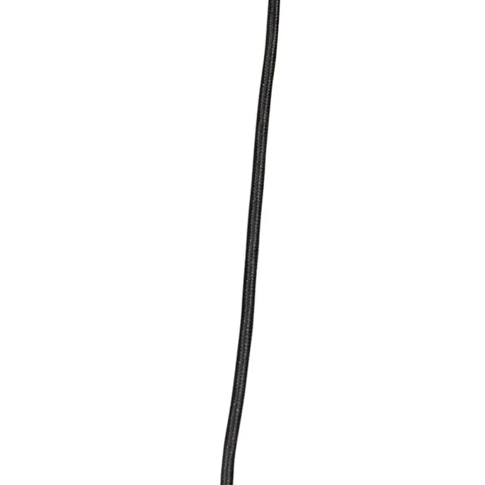 Vintage hanglamp zwart met messing rond 3-lichts - Kayleigh