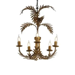 Vintage kroonluchter goud 5-lichts - Botanica