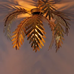 Vintage plafondlamp goud 45 cm rond - Botanica