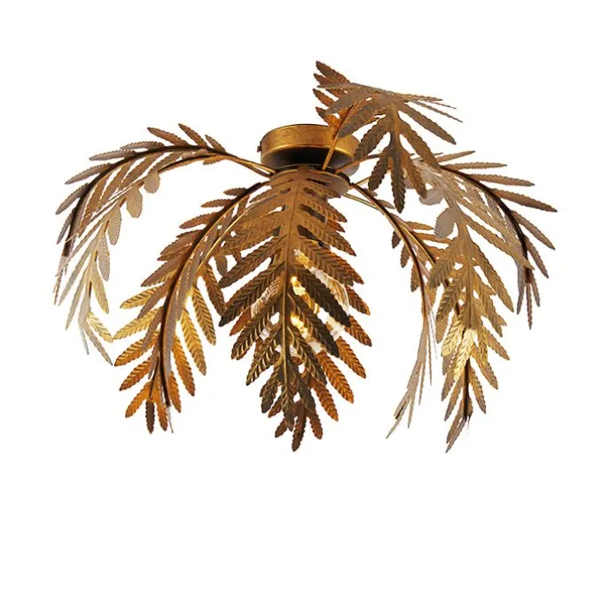 Vintage plafondlamp goud 45 cm rond - Botanica