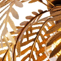 Vintage plafondlamp goud 45 cm rond - Botanica