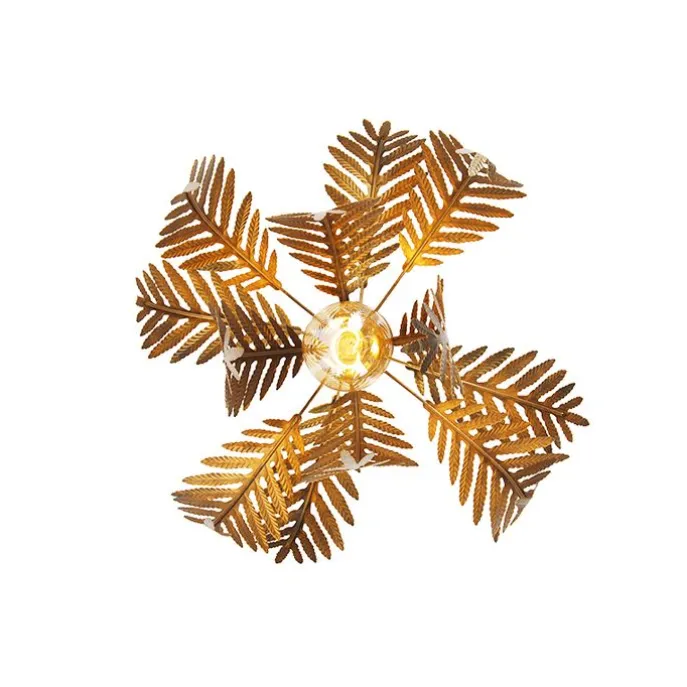 Vintage plafondlamp goud 45 cm rond - Botanica