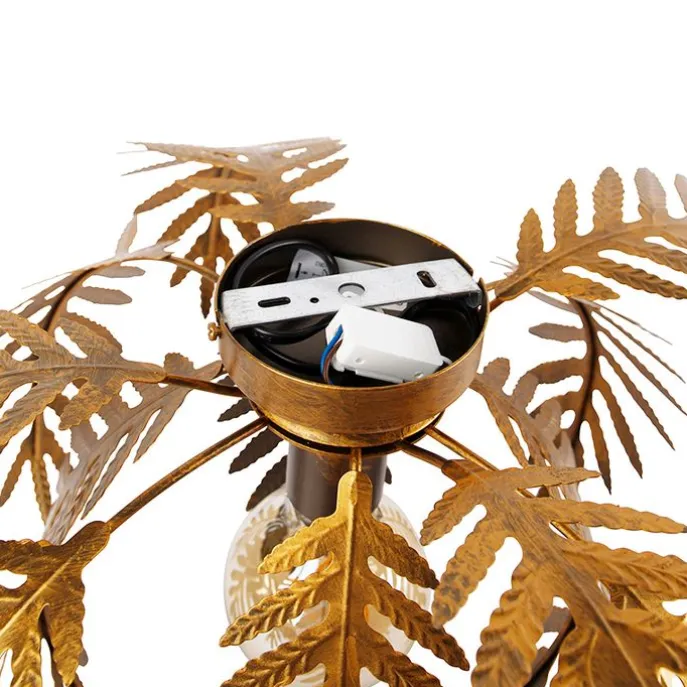 Vintage plafondlamp goud 45 cm rond - Botanica