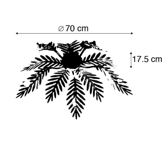 Vintage plafondlamp goud 70 cm 5-lichts - Botanica