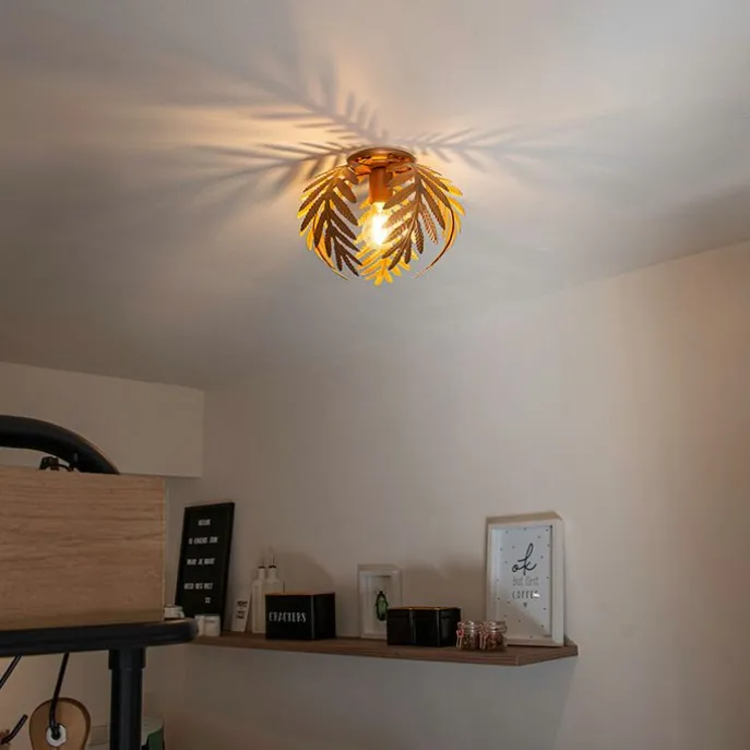 Vintage plafondlamp goud 24 cm - Botanica