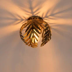 Vintage plafondlamp goud 24 cm - Botanica