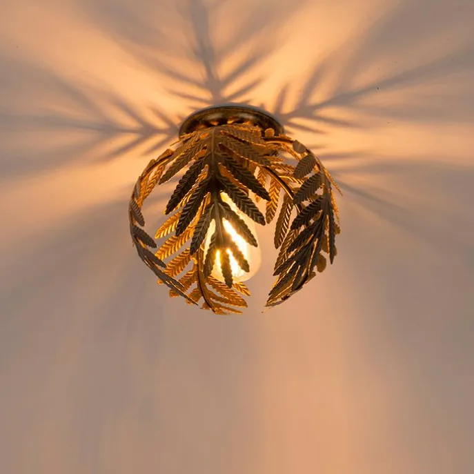 Vintage plafondlamp goud 24 cm - Botanica
