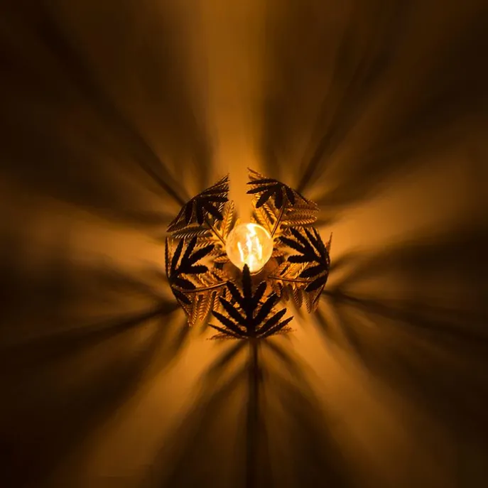 Vintage plafondlamp goud 24 cm - Botanica