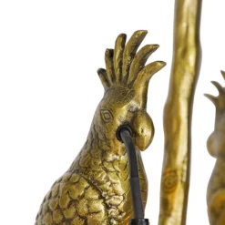 Vintage plafondlamp messing 2-lichts - Animal Papegoje