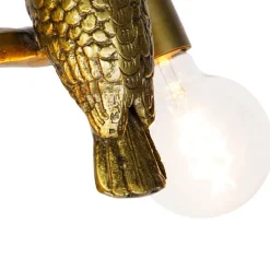 Vintage plafondlamp messing 2-lichts - Animal Papegoje