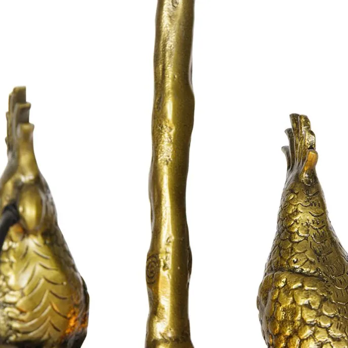 Vintage plafondlamp messing 2-lichts - Animal Papegoje