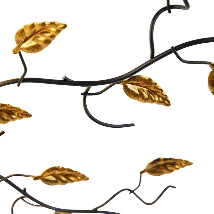 Vintage plafondlamp zwart met goud 80 cm 4-lichts - Foglie