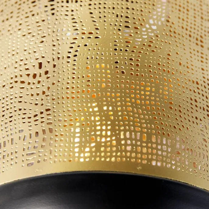 Vintage plafondlamp zwart met messing - Kayleigh