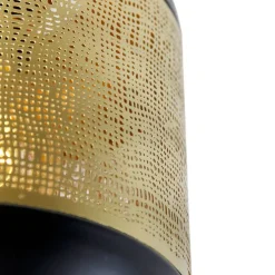 Vintage plafondlamp zwart met messing - Kayleigh