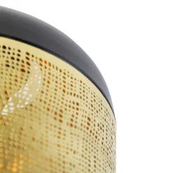 Vintage plafondlamp zwart met messing - Kayleigh