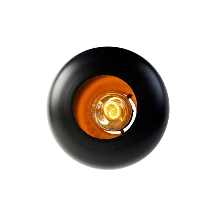 Vintage plafondlamp zwart met messing - Kayleigh