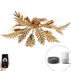 Vintage Smart plafondlamp goud 70 cm incl. 5 WiFi B35 - Botanica