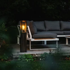 Vintage staande buitenlamp antiek goud 80 cm IP44 - Charlois