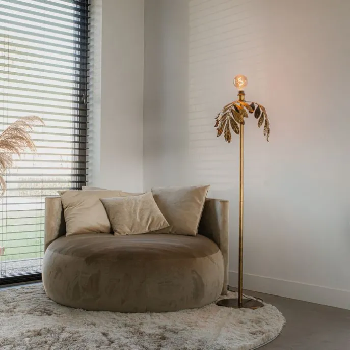 Vintage vloerlamp antiek goud 30 cm zonder kap - Linden