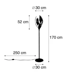 Vintage vloerlamp goud 70 cm - Botanica