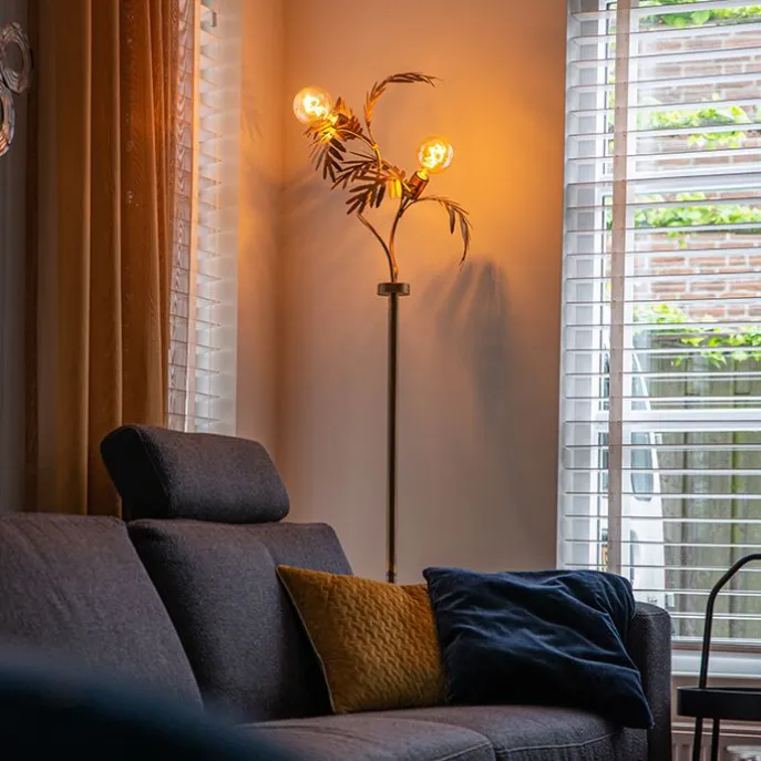 Vintage vloerlamp goud 187 cm 2-lichts - Botanica