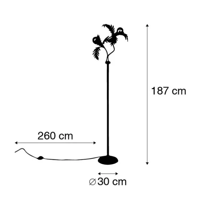 Vintage vloerlamp goud 187 cm 2-lichts - Botanica