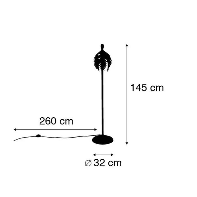 Vintage vloerlamp goud 145 cm - Botanica