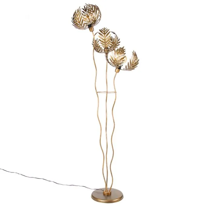 Vintage vloerlamp goud 182cm 3-lichts - Botanica