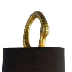 Vintage vloerlamp messing stoffen kap zwart - Animal Kraanvogel