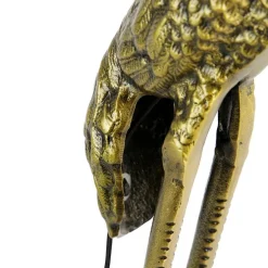 Vintage vloerlamp messing stoffen kap zwart - Animal Kraanvogel