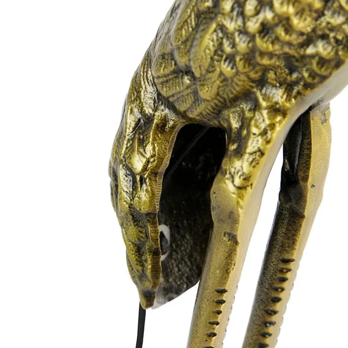 Vintage vloerlamp messing stoffen kap zwart - Animal Kraanvogel