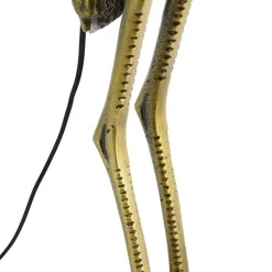 Vintage vloerlamp messing stoffen kap zwart - Animal Kraanvogel